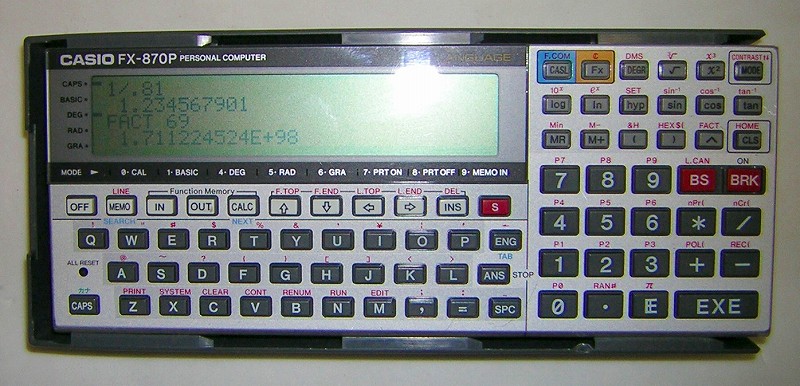 CASIO fx-870P カシオ 関数電卓 ポケコン